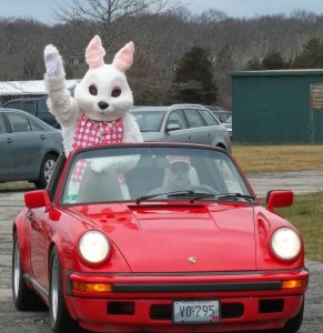 Stuart as fluffy the Easter Bunny