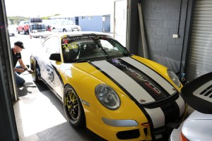 Stuart working on Andy's car